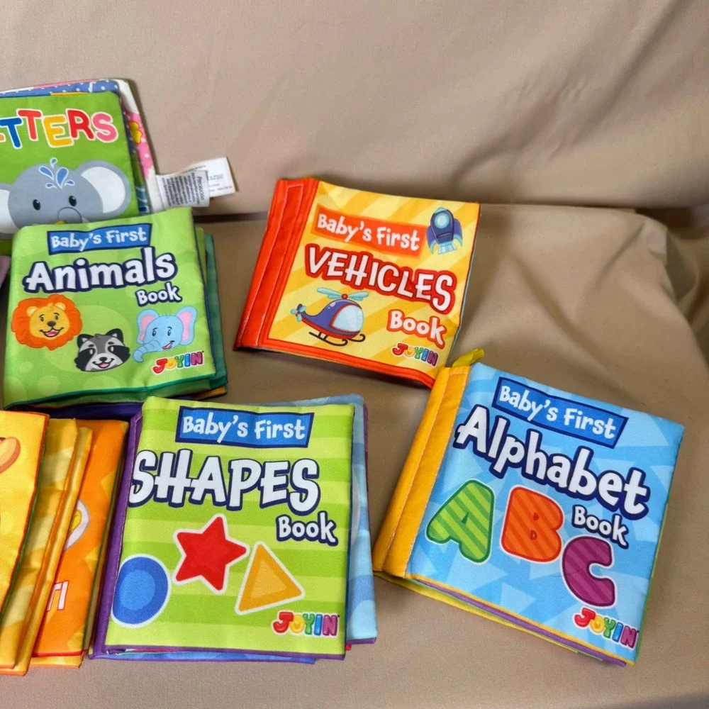 Joyin Baby's First Soft Cloth Book Set 12 Pack Sensory Learning Toys with Pouch